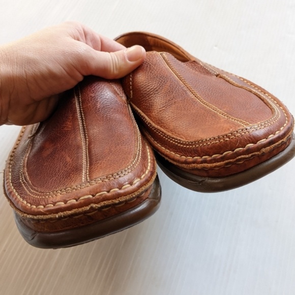 JOHNSTON & MURPHY brown leather slip-on loafers - Picture 9 of 10